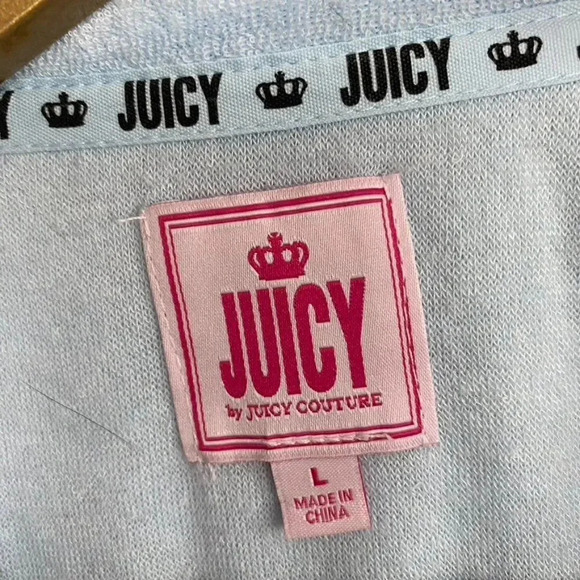 Juicy Couture Y2K Blue Terry Cloth T Shirt - Picture 2 of 8